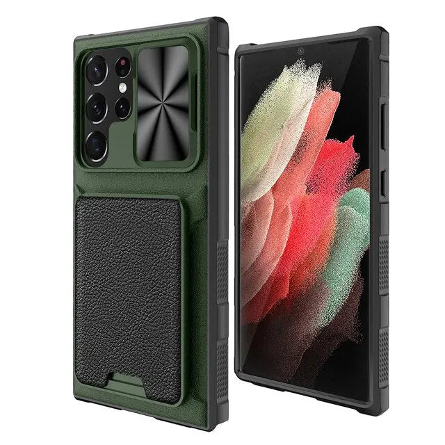 Pinnacle Rugged Shockproof Wallet Card Holder Case For Samsung Galaxy S23 Ultra - Pinnacle Luxuries