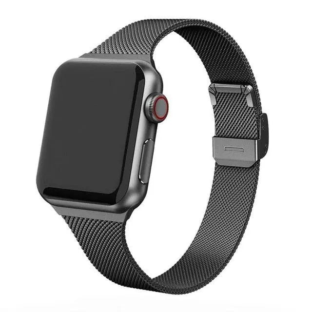 Premium Thin Stainless Steel Mesh Band For Apple Watch SE Series 6 Band - Pinnacle Luxuries