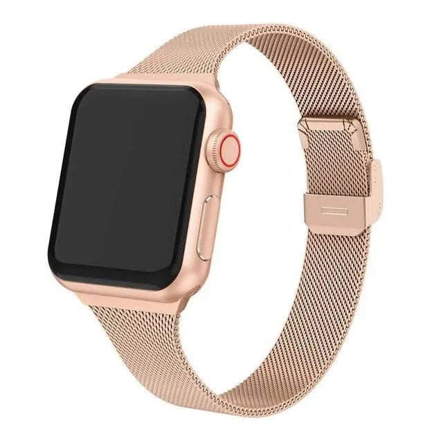 Premium Thin Stainless Steel Mesh Band For Apple Watch Series 5 - Pinnacle Luxuries