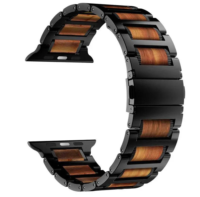 Premium Grade Wooden Steel Custom Apple Watch Band - Pinnacle Luxuries