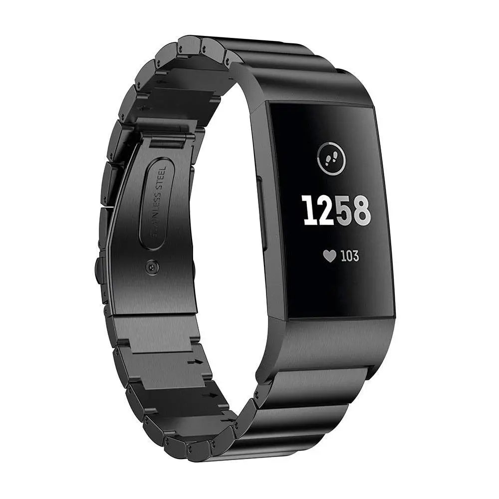 Fitbit Charge 3 & 4 Iconic Stainless Steel Watch Band - Pinnacle Luxuries