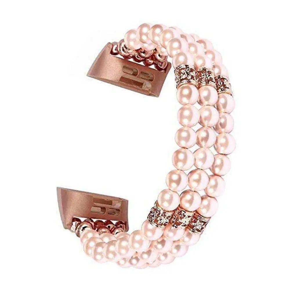 Fitbit Charge 3 & 4 Pristine Pearl Beads Bracelet Band - Pinnacle Luxuries