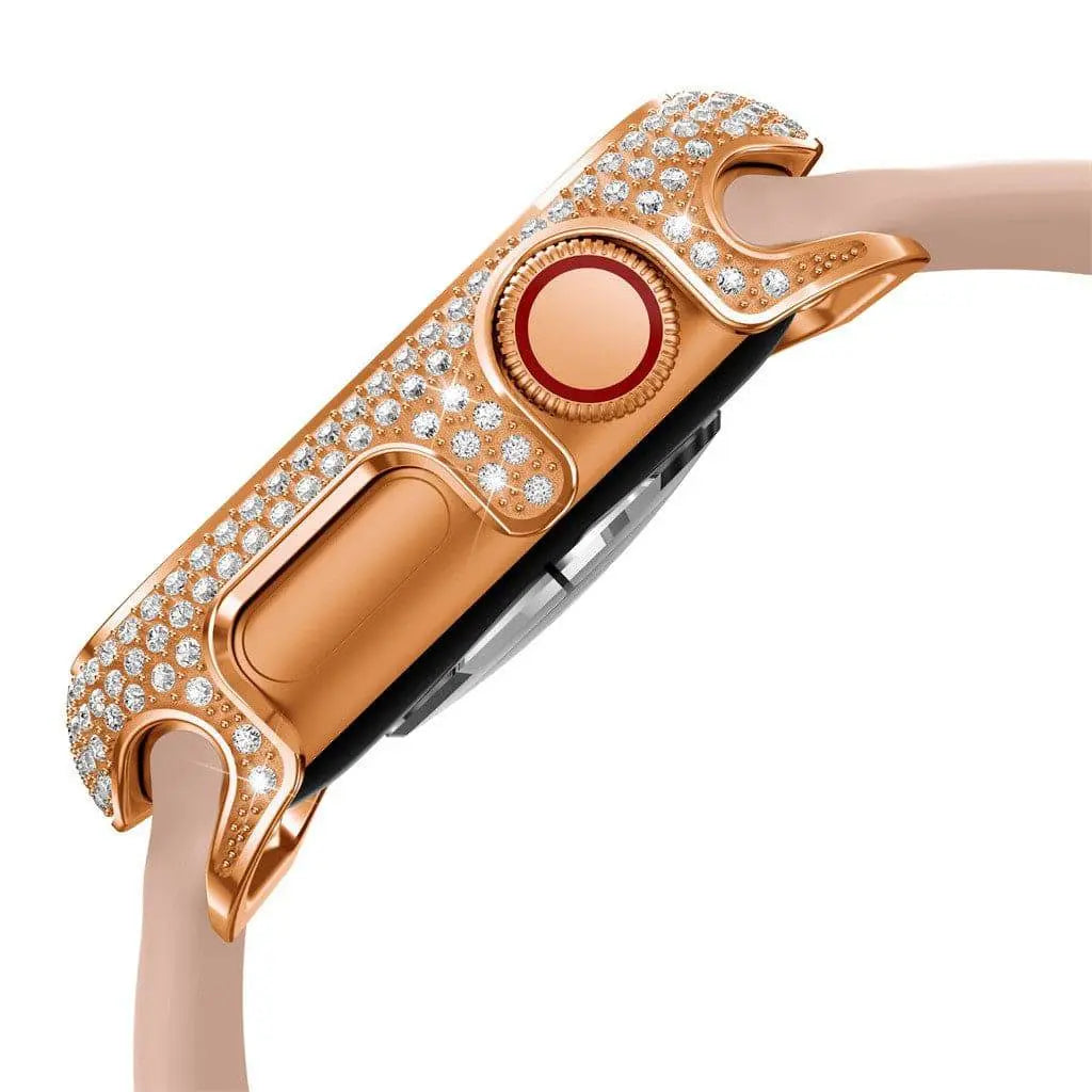 18 Karat Rose Gold Plated Screen Protector Case Bezel For Apple Watch SE Series 6 - Pinnacle Luxuries