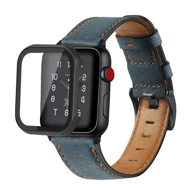 American Spartan Genuine Leather Apple Watch Band And Steel Case - Pinnacle Luxuries