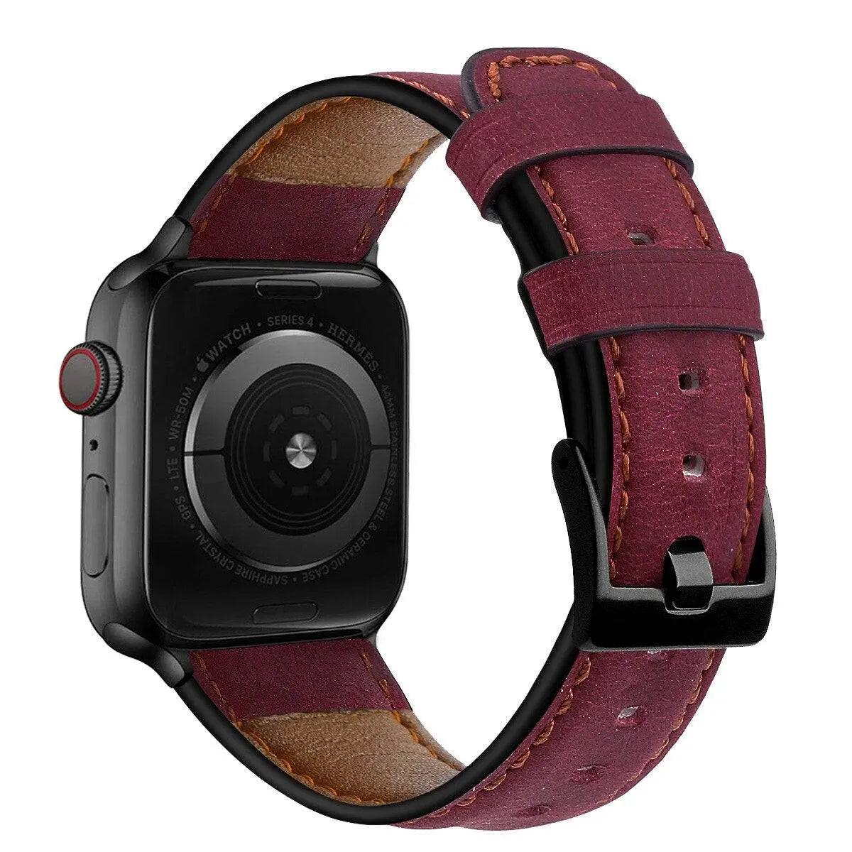 American Spartan Genuine Leather Apple Watch Band And Steel Case - Pinnacle Luxuries