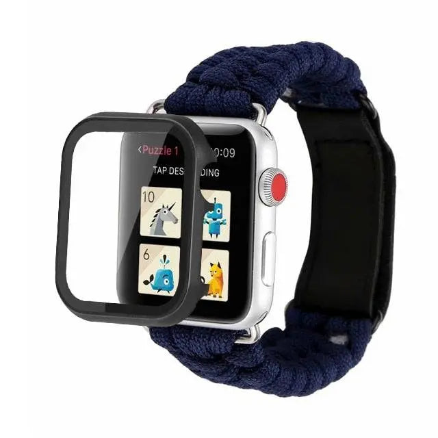 Premium Paracord Apple Watch Band And Spartan Stainless Steel Case Protector - Pinnacle Luxuries