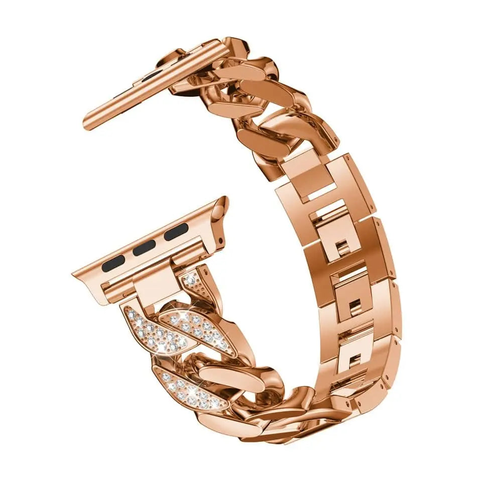 Custom Steel Diamond Link Band For Apple Watch Series 1/2/3/4/5/6 - Pinnacle Luxuries