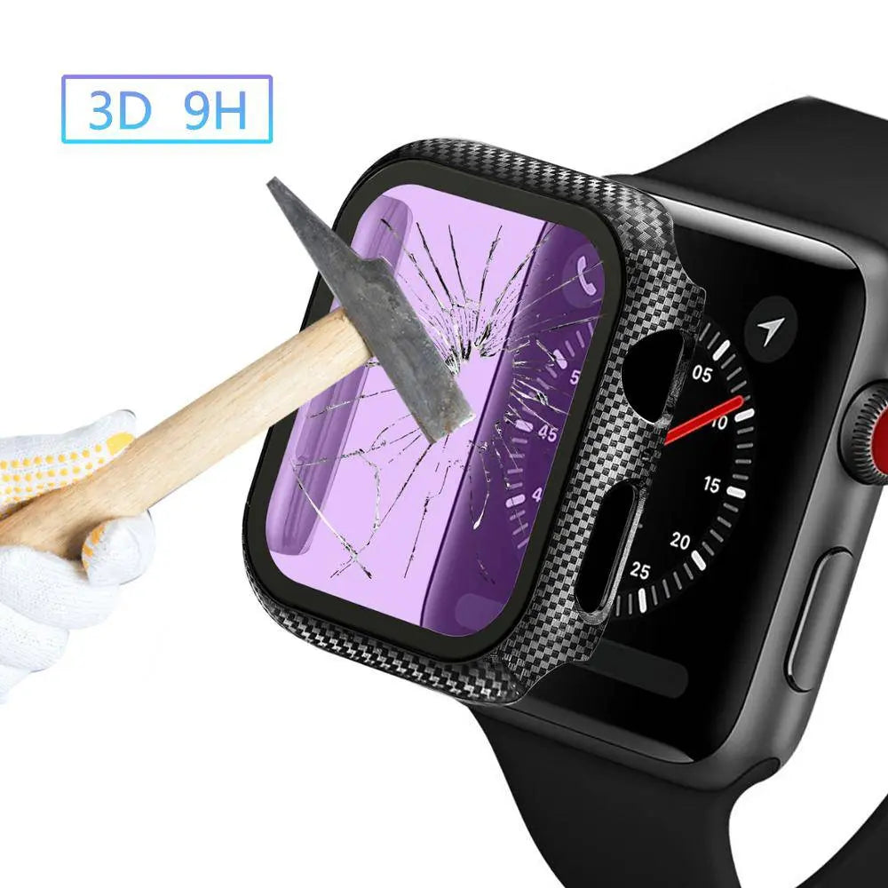 Apple Watch American Spartan Custom Carbon Fiber Screen Protector Case - Pinnacle Luxuries