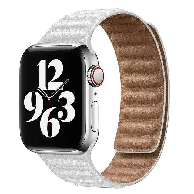 Premium Apple Watch SE Series 1/2/3/4/5/6 Genuine Leather Magnetic Loop Band - Pinnacle Luxuries