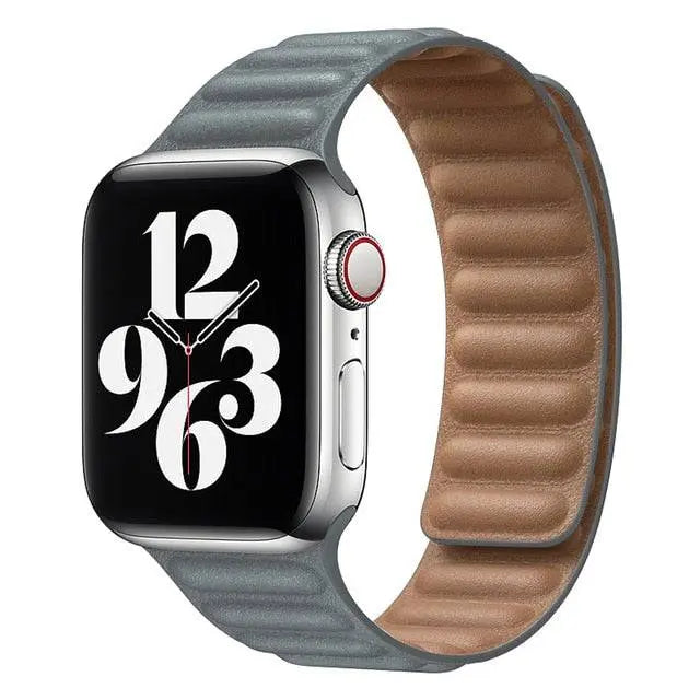 Premium Apple Watch SE Series 1/2/3/4/5/6 Genuine Leather Magnetic Loop Band - Pinnacle Luxuries