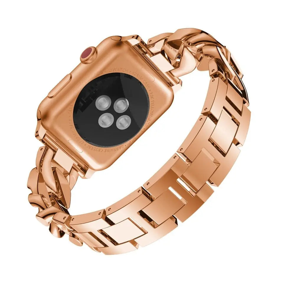 Custom Steel Diamond Link Band For Apple Watch Series 1/2/3/4/5/6 - Pinnacle Luxuries