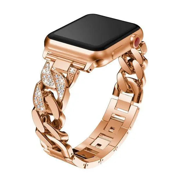 Custom Steel Diamond Link Band For Apple Watch Series 1/2/3/4/5/6 - Pinnacle Luxuries