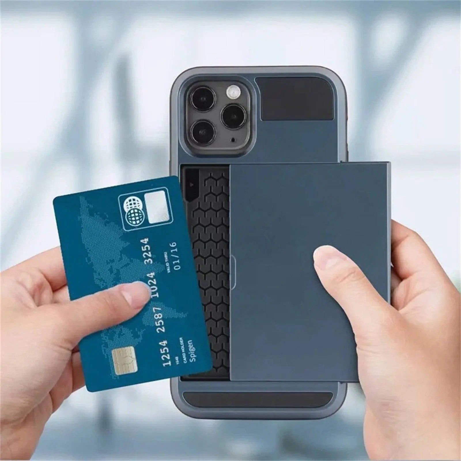 Apple iPhone 12 /12 Mini/ Pro/Pro Max Shockproof Armor Wallet Case - Pinnacle Luxuries