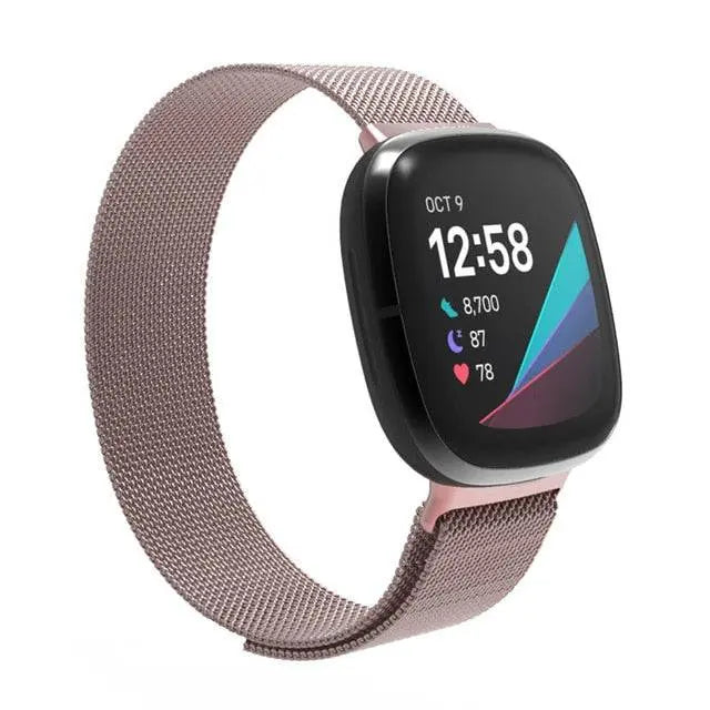 Fitbit Versa 3 / Fitbit Sense Premium Stainless Steel Milanese Mesh Loop Band - Pinnacle Luxuries