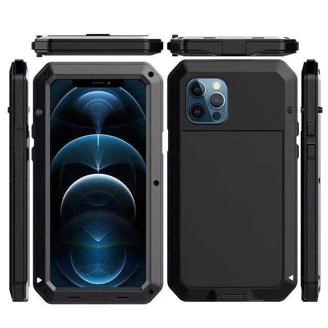Full Protective Military Grade Kickstand Waterproof Case For iPhone 12 Pro Max Mini - Pinnacle Luxuries