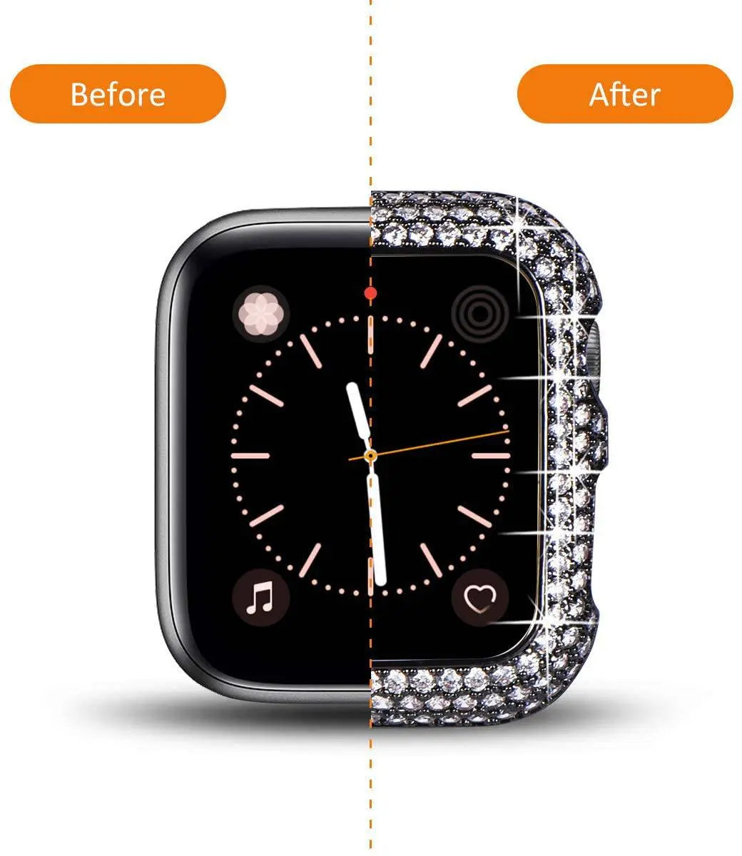 Pristine 18 Karat Rose Gold Plated Diamond Apple Watch Case - Pinnacle Luxuries