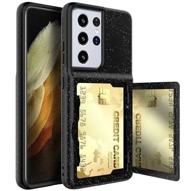 Pristine Bling Credit Card Mirror Case For Samsung Galaxy S21 / S21 Plus / S21 Ultra - Pinnacle Luxuries