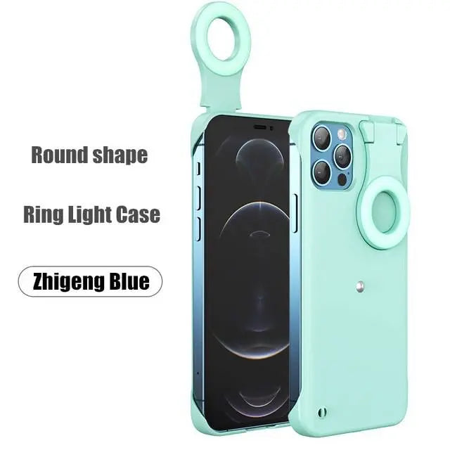 Selfie LED Flash Light Ring iPhone Case For iPhone 12 / iPhone 12 Pro / iPhone 12 Pro Max / iPhone 12 Mini - Pinnacle Luxuries