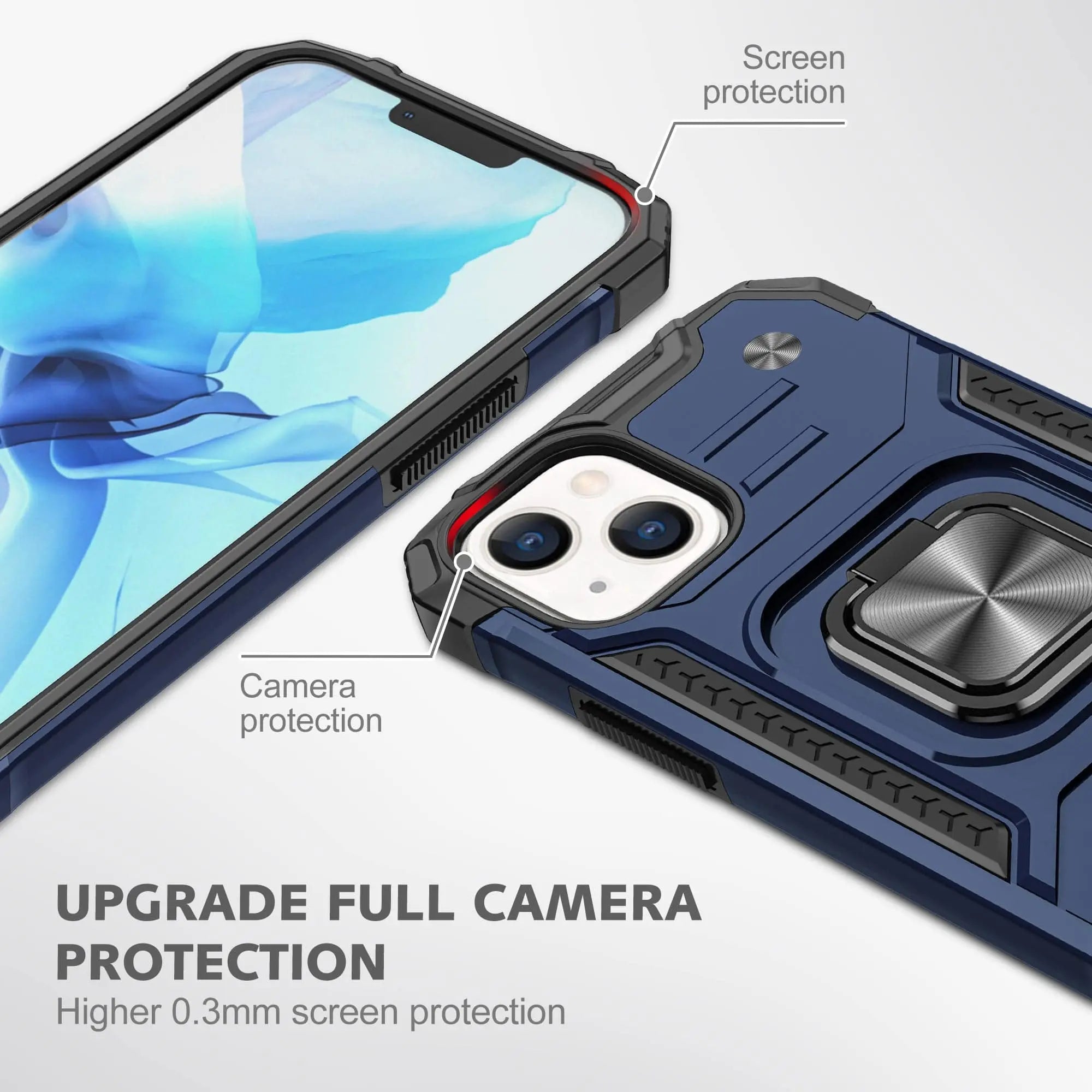 Military Grade Metal Ring Kickstand Case For iPhone 13 / 13 Pro / 13 Pro Max / 13 Mini - Pinnacle Luxuries