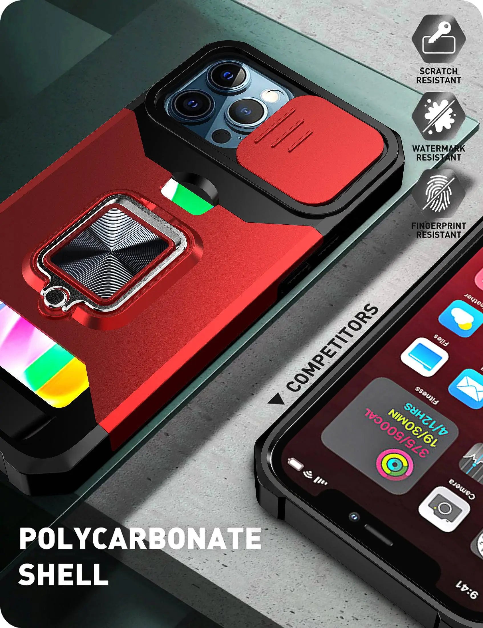 Kickstand Card Holder Camera Protection Case For iPhone 13 / 13 Pro / 13 Pro Max / 13 Mini - Pinnacle Luxuries