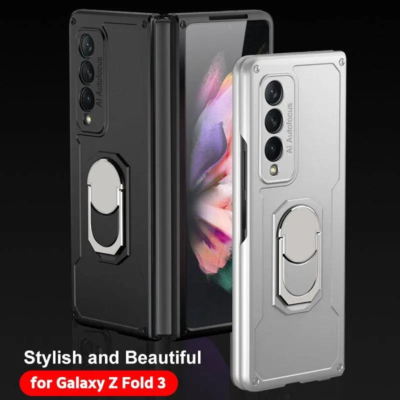 Steel Ring Case For Samsung Galaxy Z Fold 3 5G Z Fold 2 Z Fold 1 Case - Pinnacle Luxuries