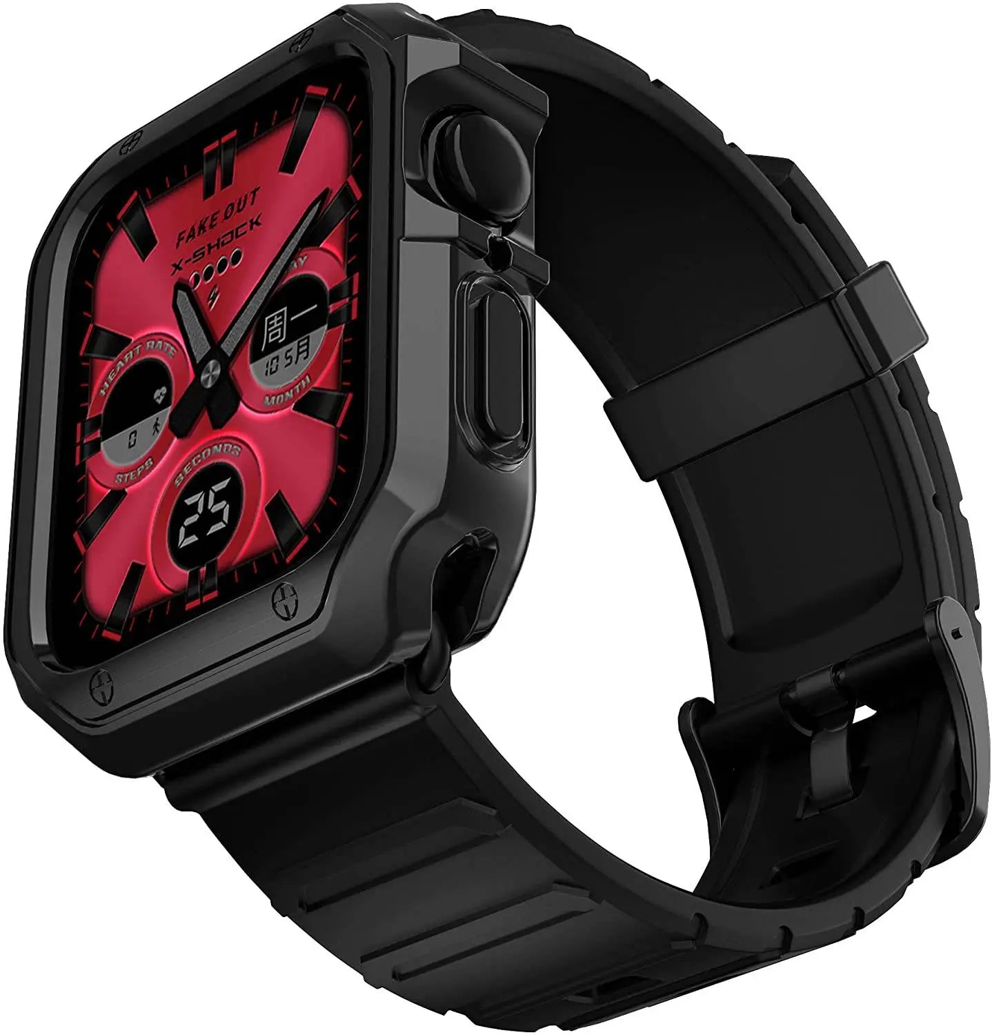 Red Hawk Band And Case Protection For Apple Watch Series 7 - Pinnacle Luxuries