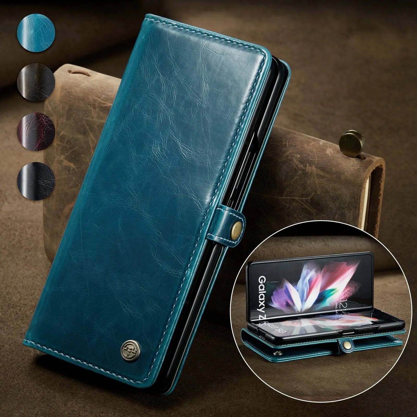 Premium Custom Genuine Leather Case For Samsung Galaxy Z Fold 3 5G - Pinnacle Luxuries