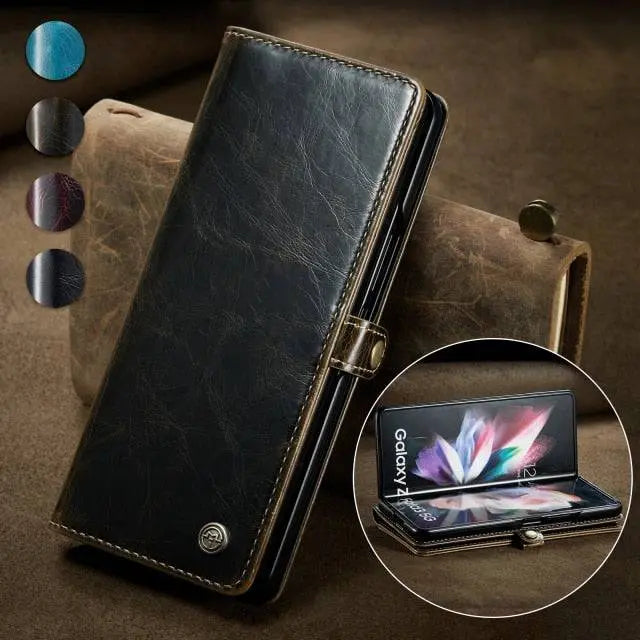 Premium Custom Genuine Leather Case For Samsung Galaxy Z Fold 3 5G - Pinnacle Luxuries