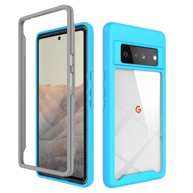 Shockproof Transparent Shield 2 in 1 Hybrid Case For Google Pixel 6 Pro - Pinnacle Luxuries