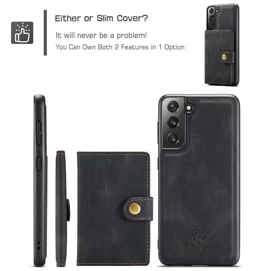 Custom Leather Wallet Case For Samsung Galaxy S22 / S22 Plus / S22 Ultra - Pinnacle Luxuries