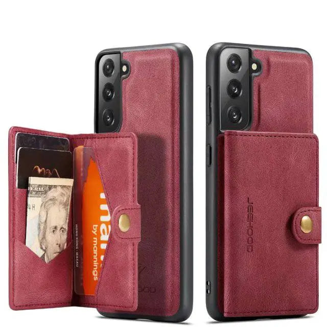Custom Leather Wallet Case For Samsung Galaxy S22 / S22 Plus / S22 Ultra - Pinnacle Luxuries