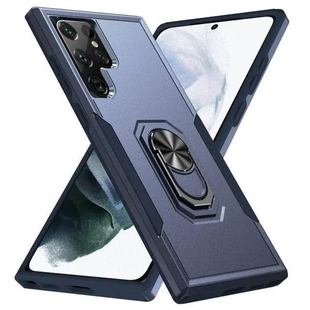 Pinnacle Matte Color Ring Stand Case For Samsung Galaxy S22 S21 Ultra - Pinnacle Luxuries