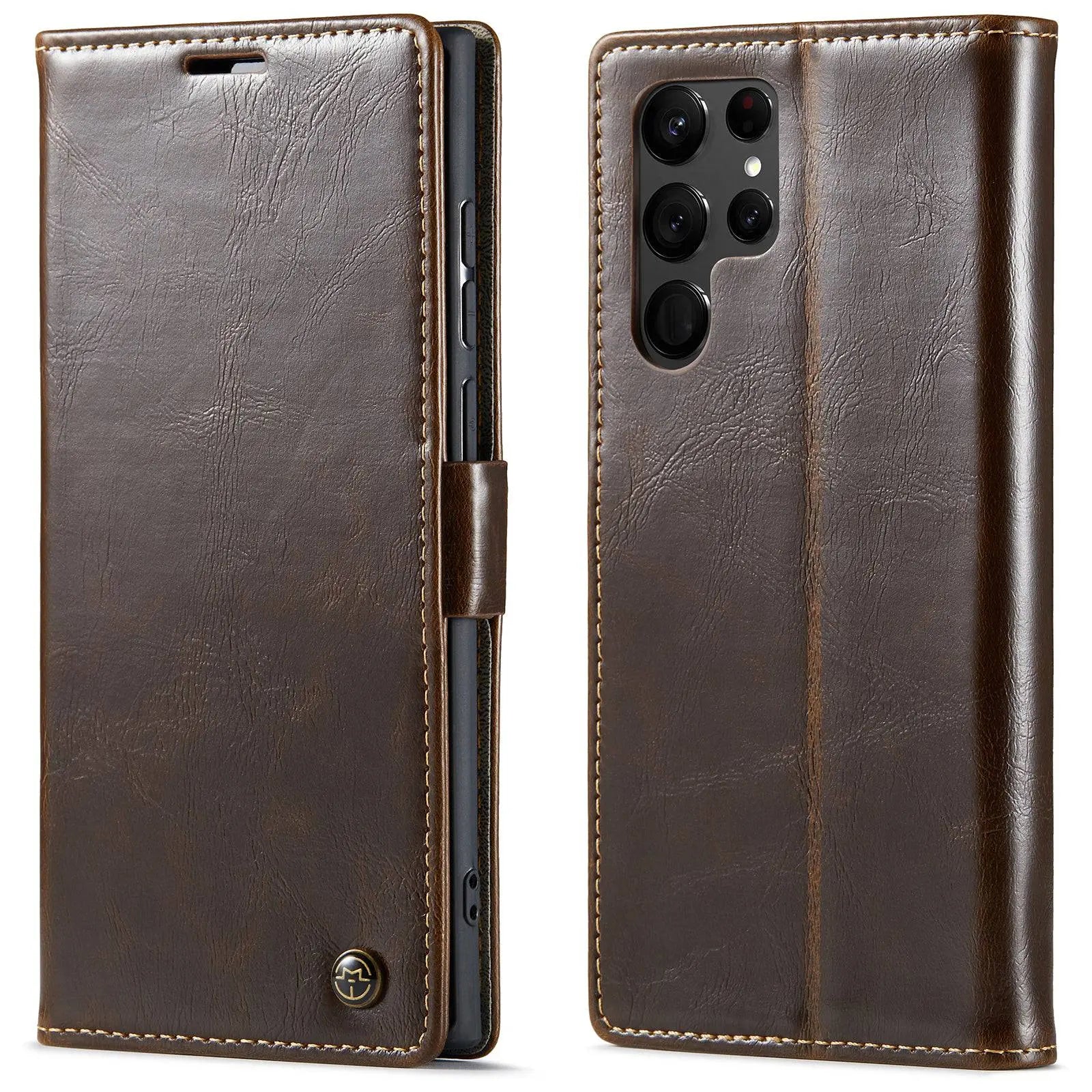 Pinnacle Premium Leather Wallet Case For Samsung Galaxy S22 Ultra - Pinnacle Luxuries