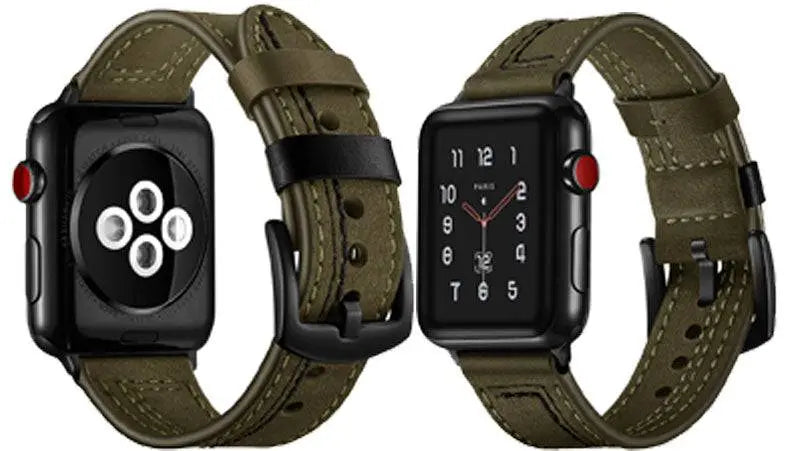 American Warrior Men's Leather Apple Watch Band - Pinnacle Luxuries